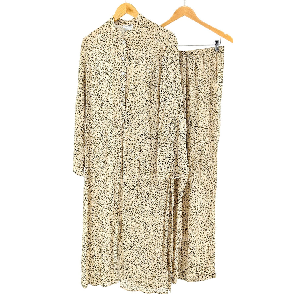 Vintage 80s Nira Nira New York Leopard Print Rayon Lounge Set