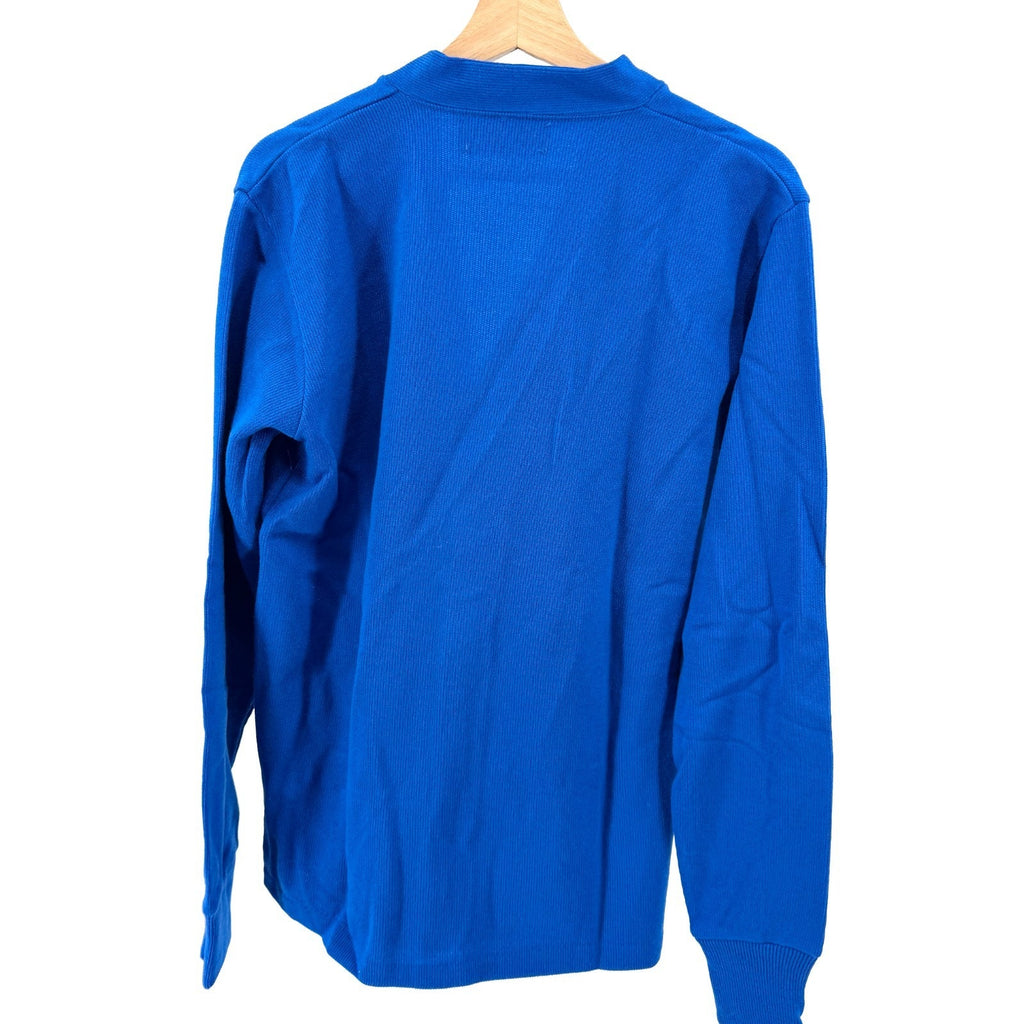 SAI Cobalt Blue Preppy Varsity Button-Front Cardigan