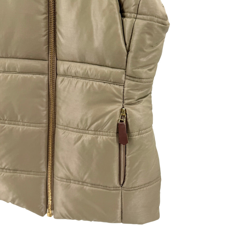 Vintage Y2K Daslu Olive Rabbit Fur Collar Puffer Vest