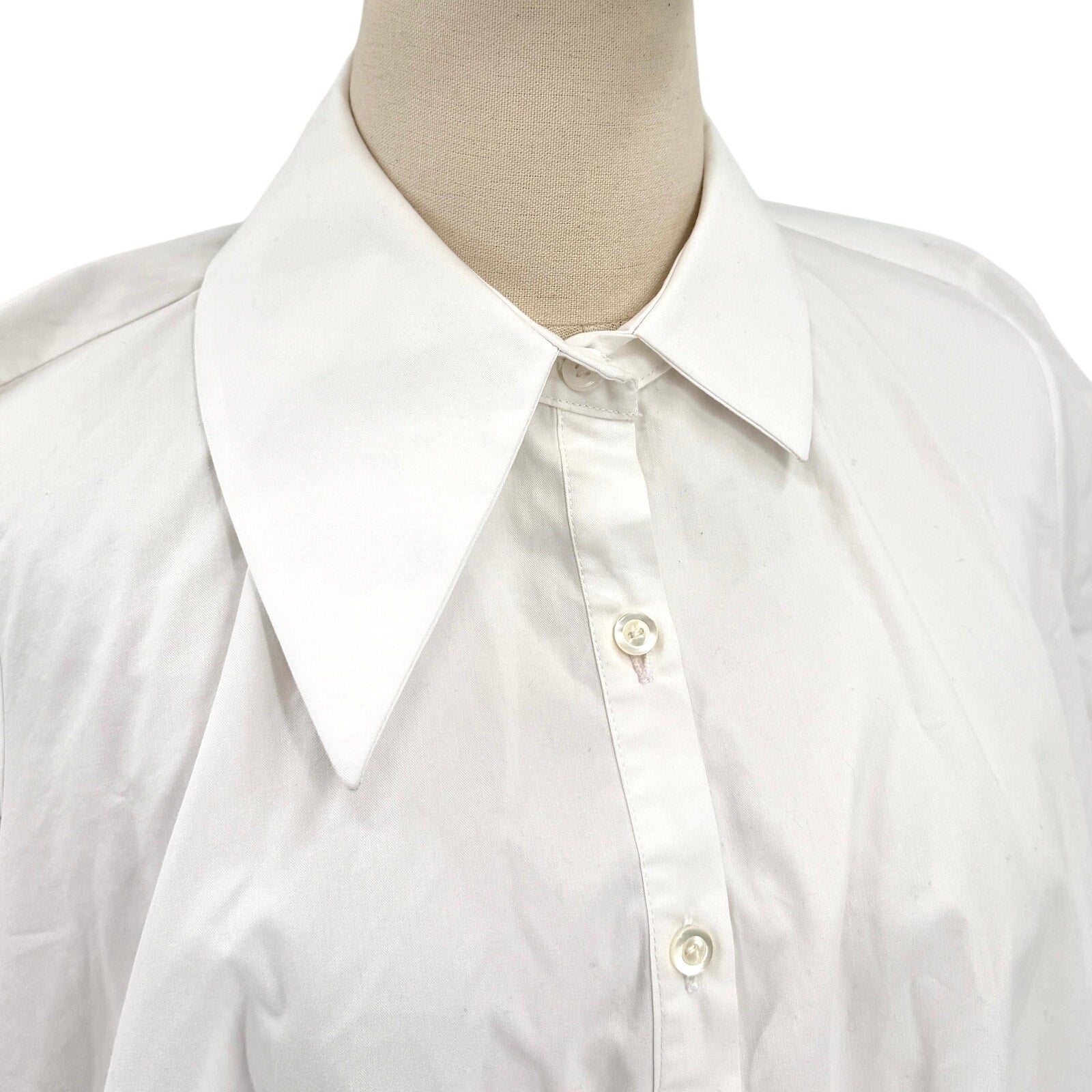 RARE Point Off View Marina Testino White 100% Cotton Mini Shirt Dress