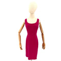 Vintage 90s Papell Too Pink 100% Silk Minimalist Sleeveless Sheath Dress