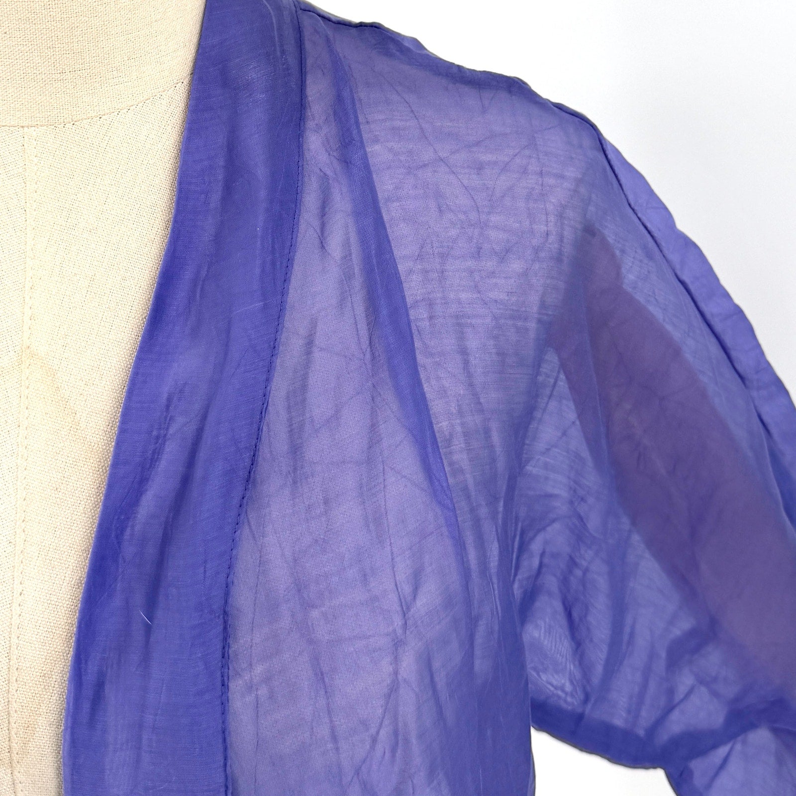 Investments Pale Periwinkle Purple Sheer Minimalist Layering Shacket
