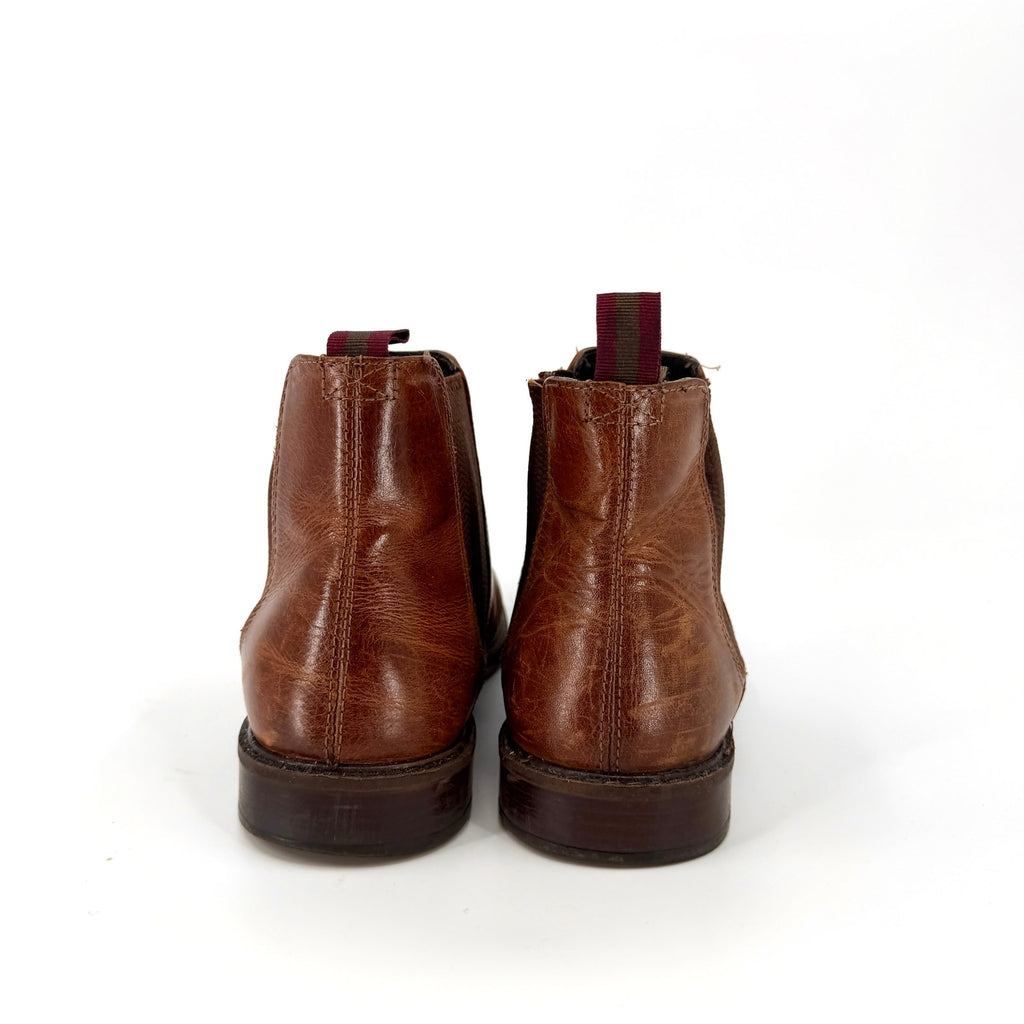 Crown Vintage Distressed Brown Genuine Leather Chelsea Boots