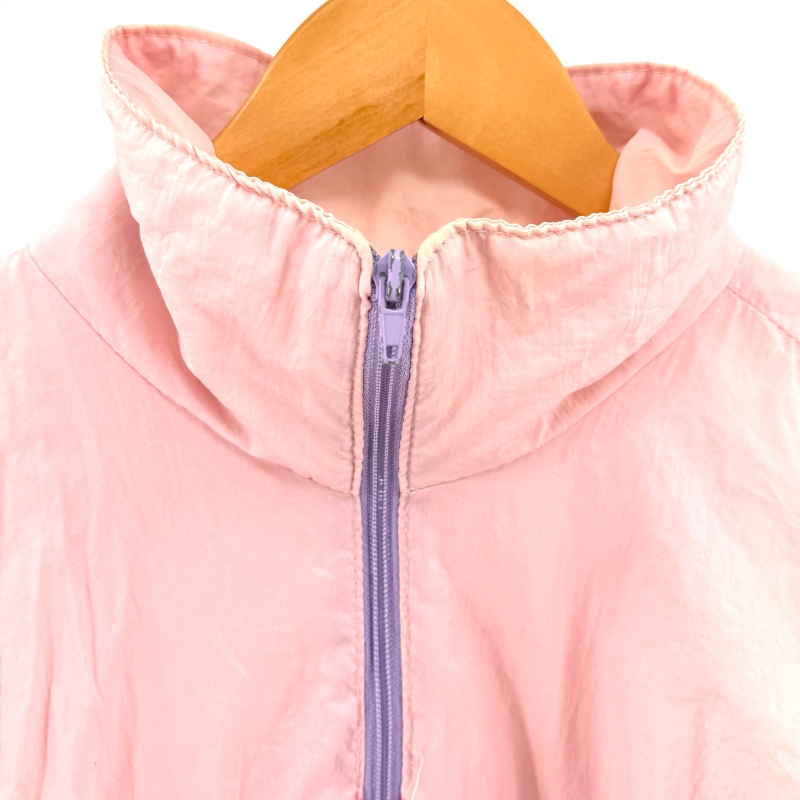 Vintage 90s Leclerc Pink Purple Colorblock Track Jacket Windbreaker