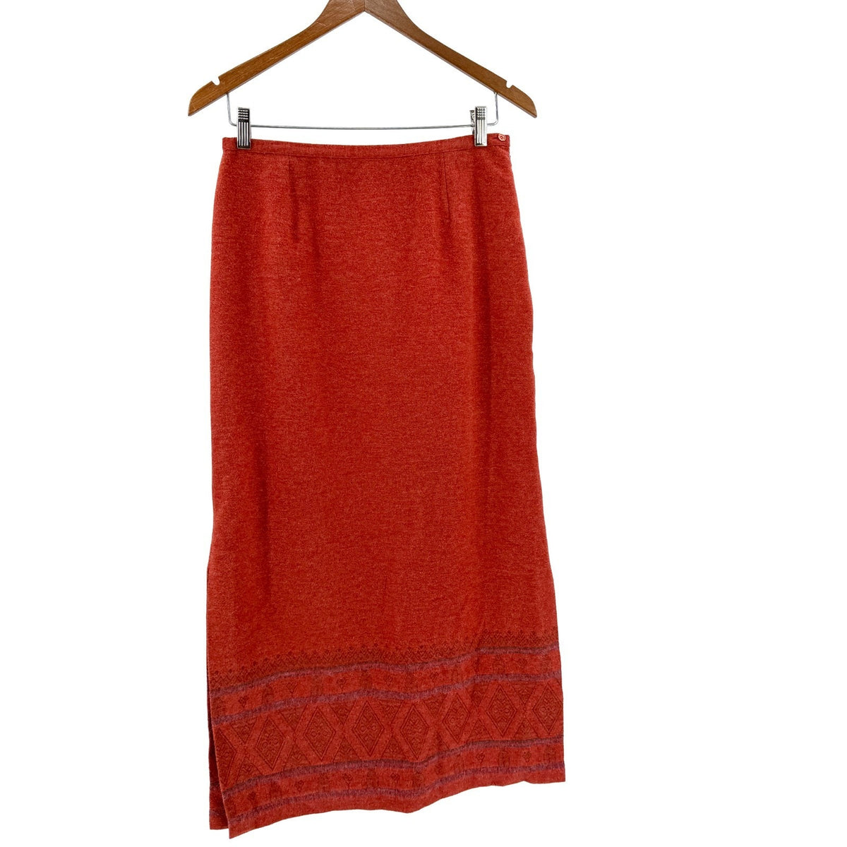 Vintage 90s The Territory Ahead Burnt Orange Aztec Maxi Skirt