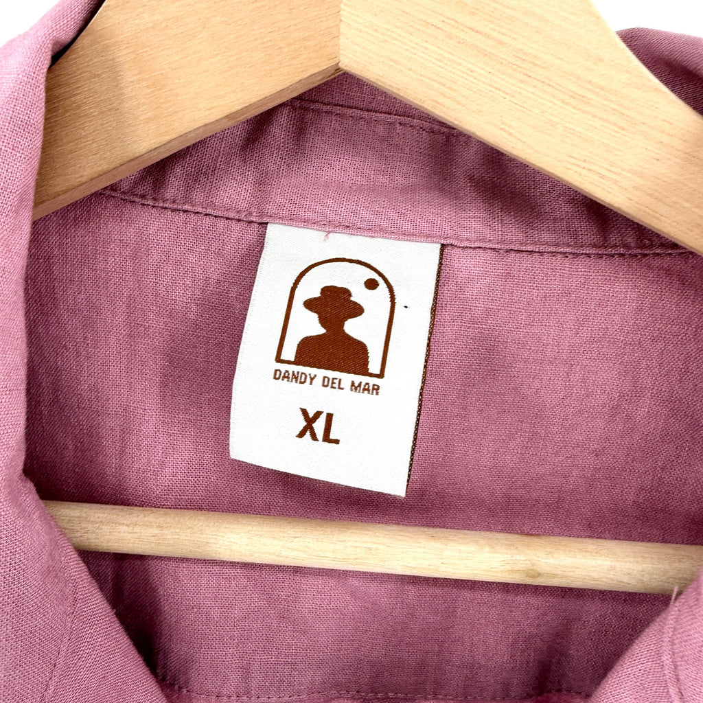 Dandy Del Mar The Gaucho Dusty Pink Mauve Embroidered Guayabera Shirt