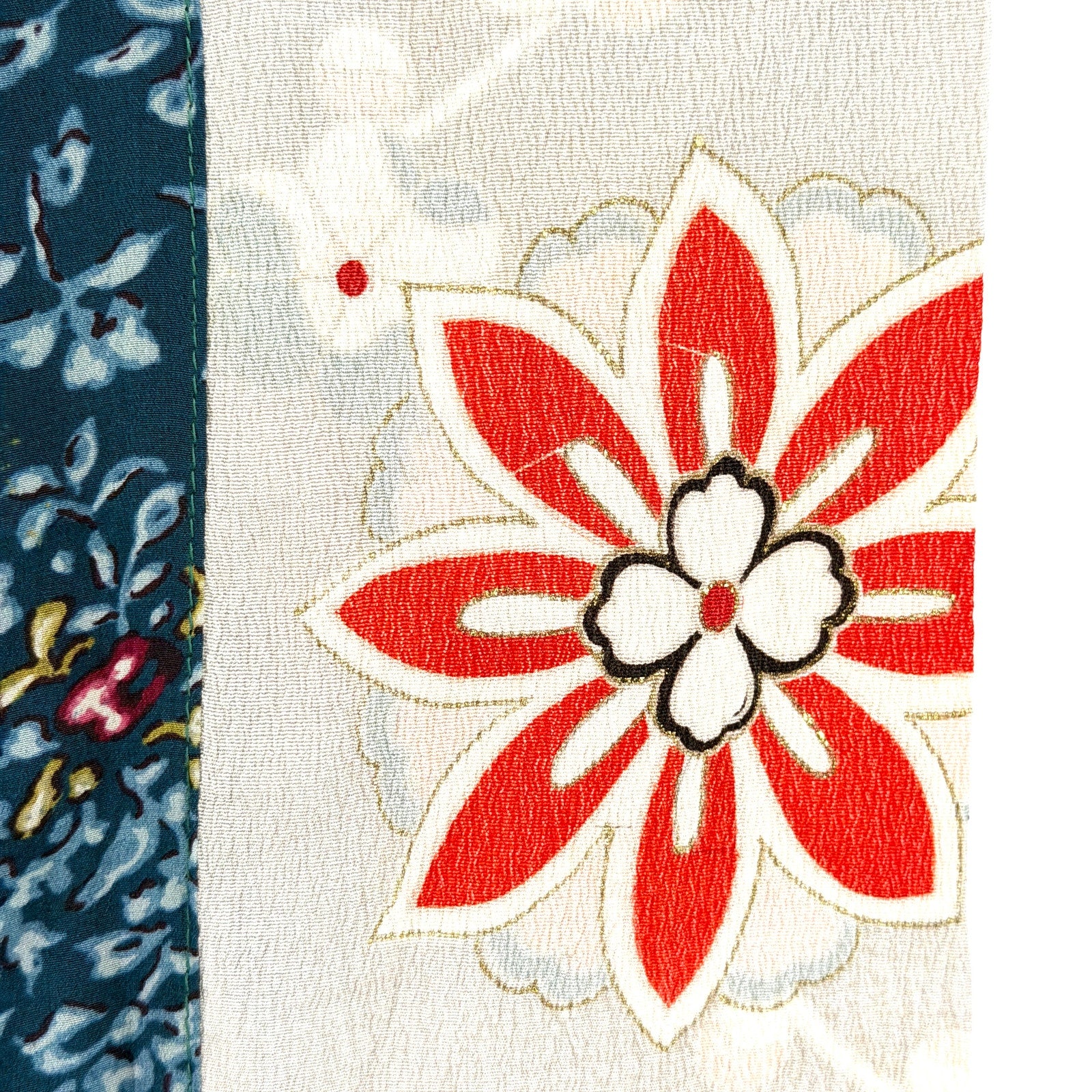 Vintage Reclaimed Japanese Silk Kimono Patchwork Scarf