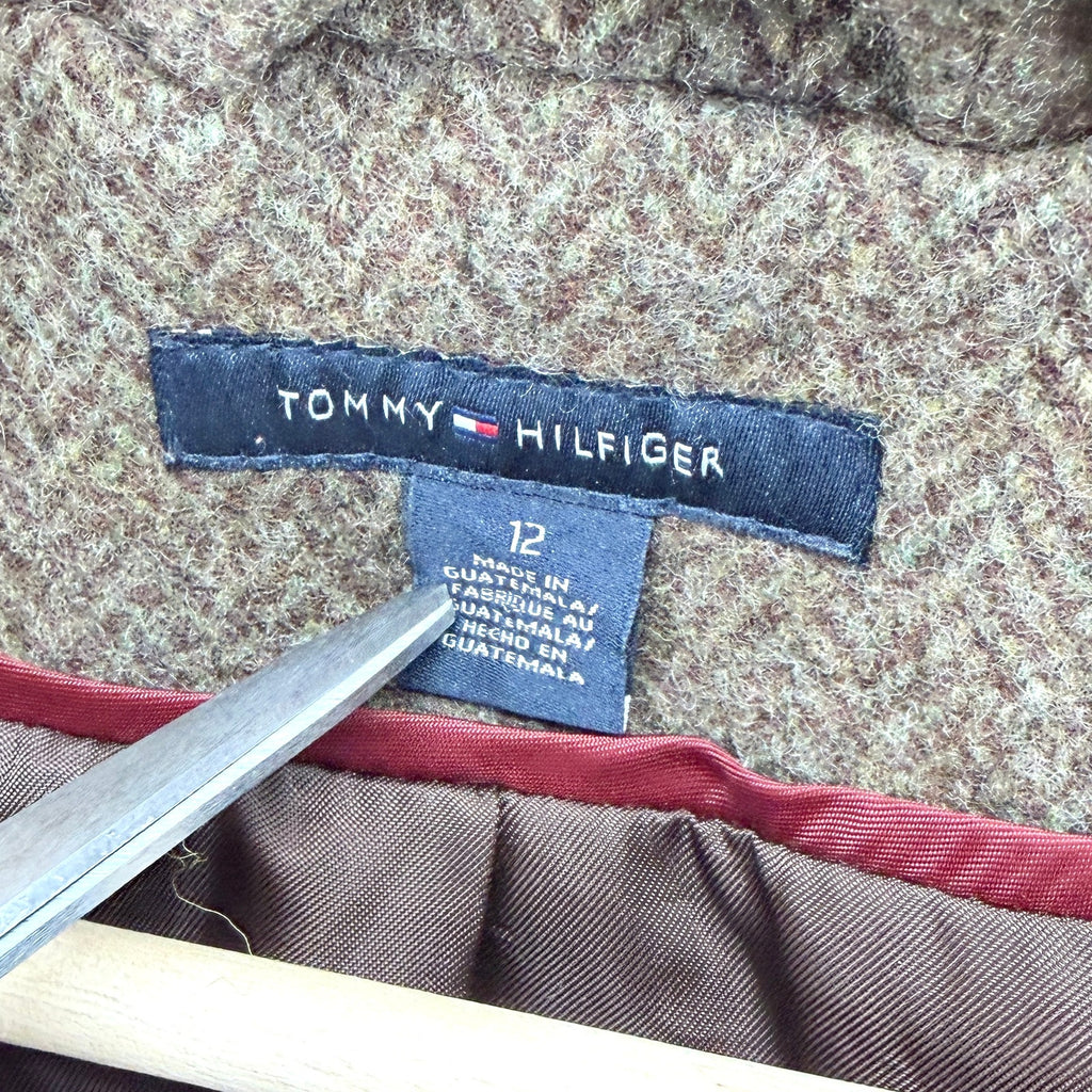 Tommy Hilfiger Brown 100% Wool Toggle Duffle Coat