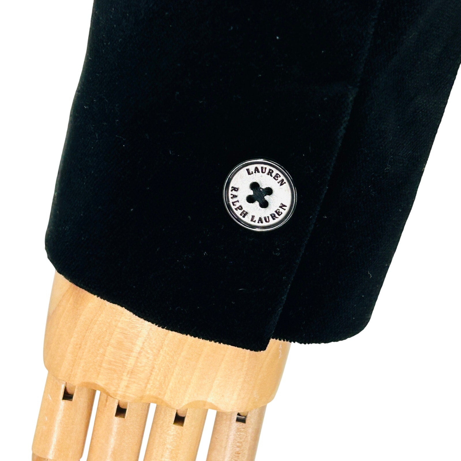 Lauren Ralph Lauren Black Velvet 100% Cotton Notch Lapel Formal Blazer
