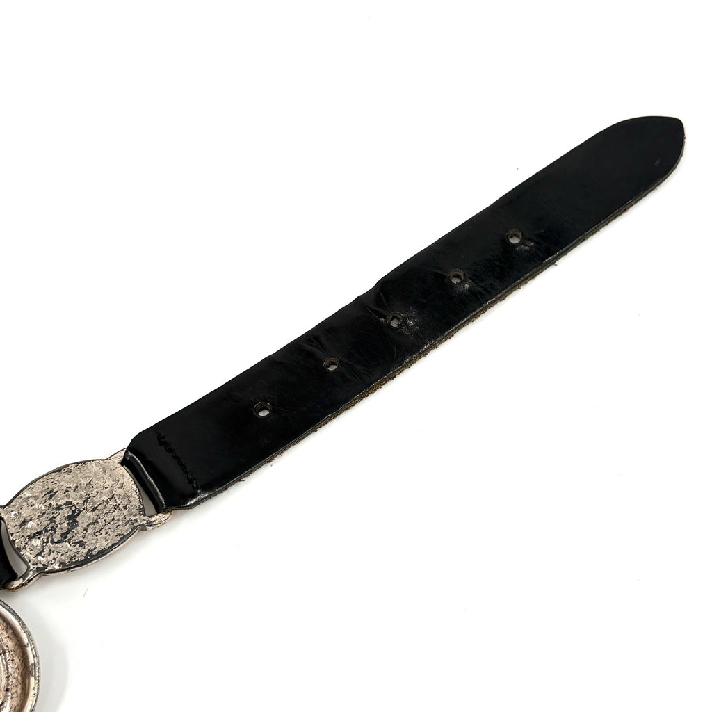 Vintage 90s Fossil Black Genuine Leather Boho Western Medallion Belt