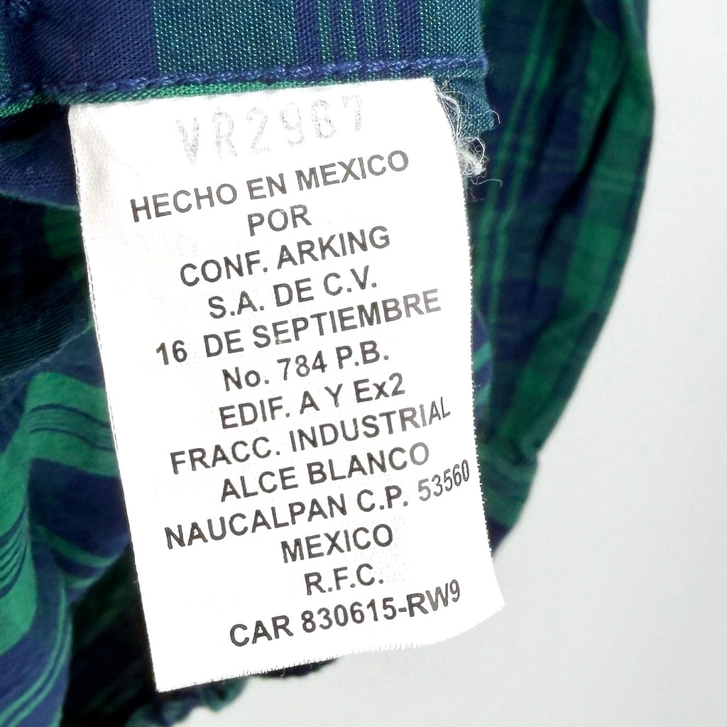 Royal County Of Berkshire Polo Club Green Navy Tartan Plaid Button-Down Shirt
