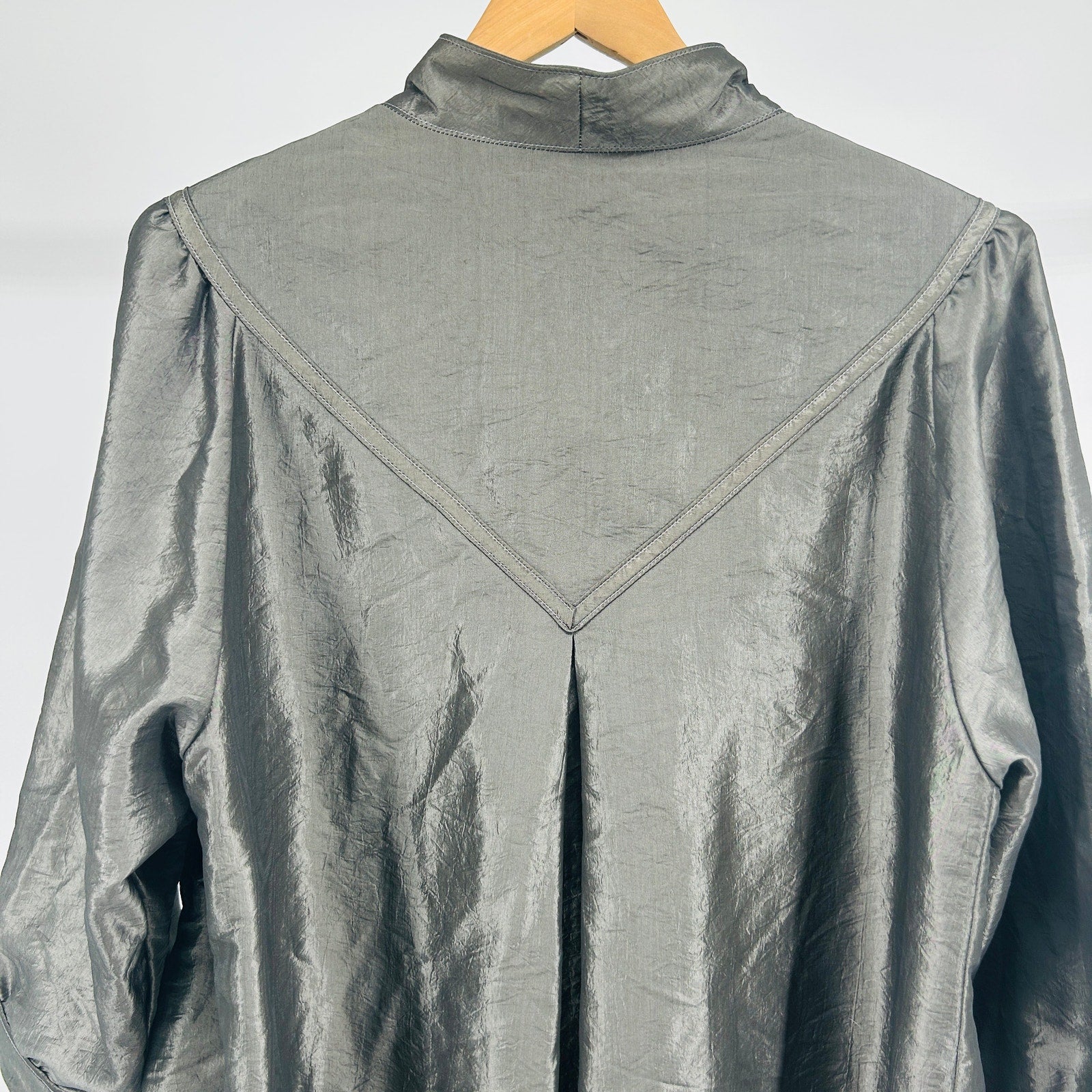 Vintage 80s Fashionbilt Iridescent Silver All Seasons Duster  Rain Coat