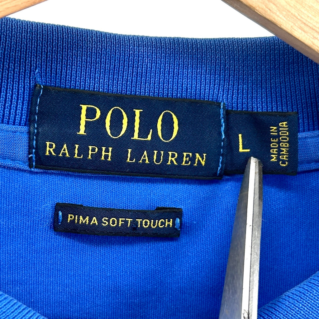Y2K Polo Ralph Lauren Blue 100% Cotton Pima Soft Touch Polo Shirt