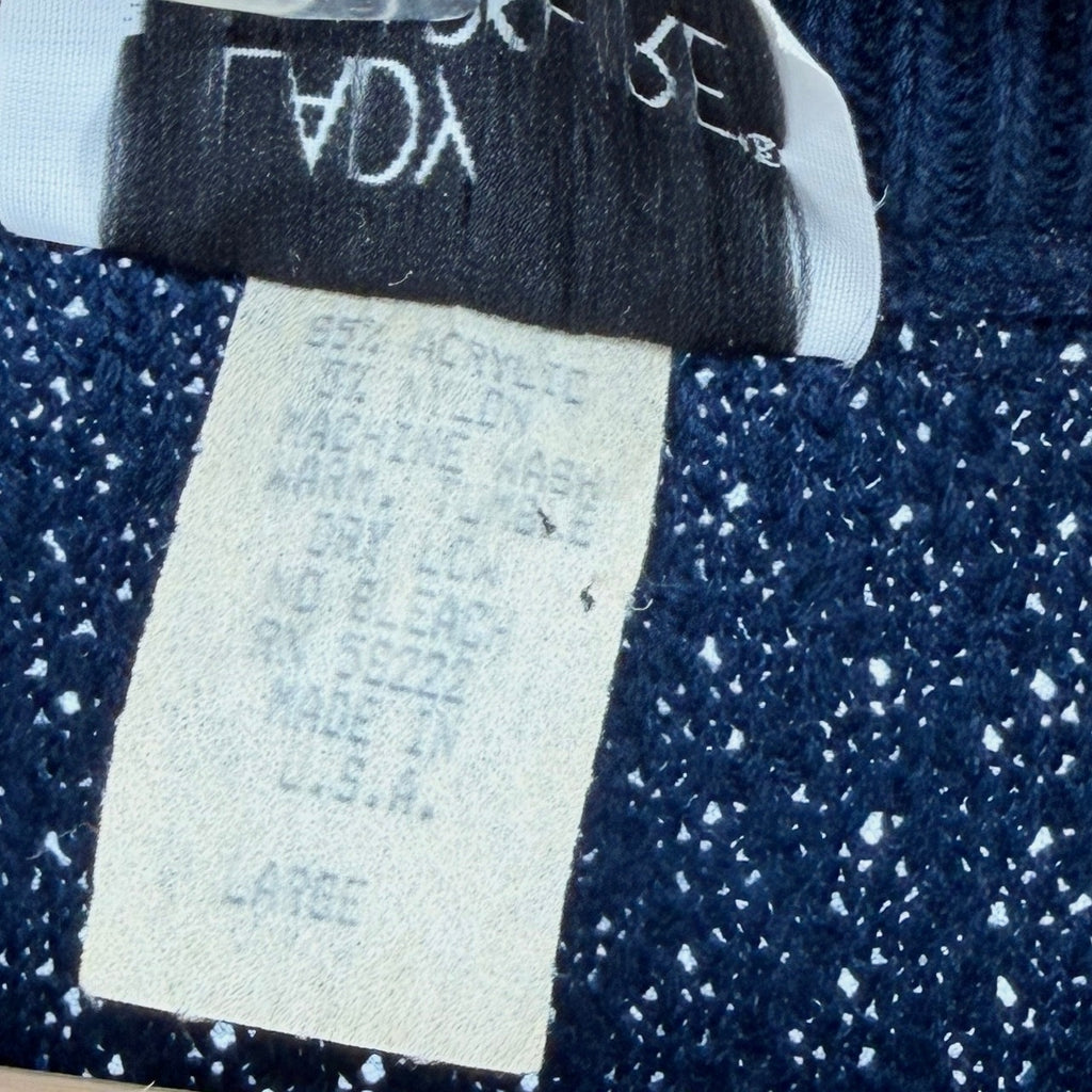 Vintage 90s Lady Hampshire Blue Geometric Polo Collar Sweater