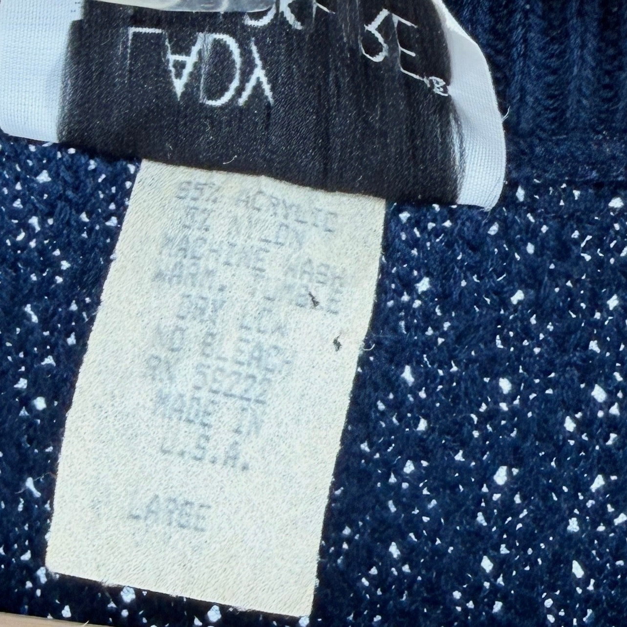 Vintage 90s Lady Hampshire Blue Geometric Polo Collar Sweater