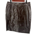 Vintage 90s Laundry by Shelli Segal Chocolate Brown Genuine Leather Pencil Skirt