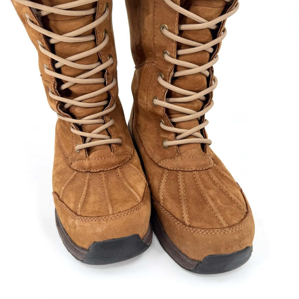 UGG Chestnut Brown Genuine Suede Waterproof Winter Lace Up Boots