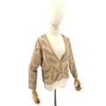 Greylin Nude Champagne Silver Bugle Bead Embellished Cocktail Jacket