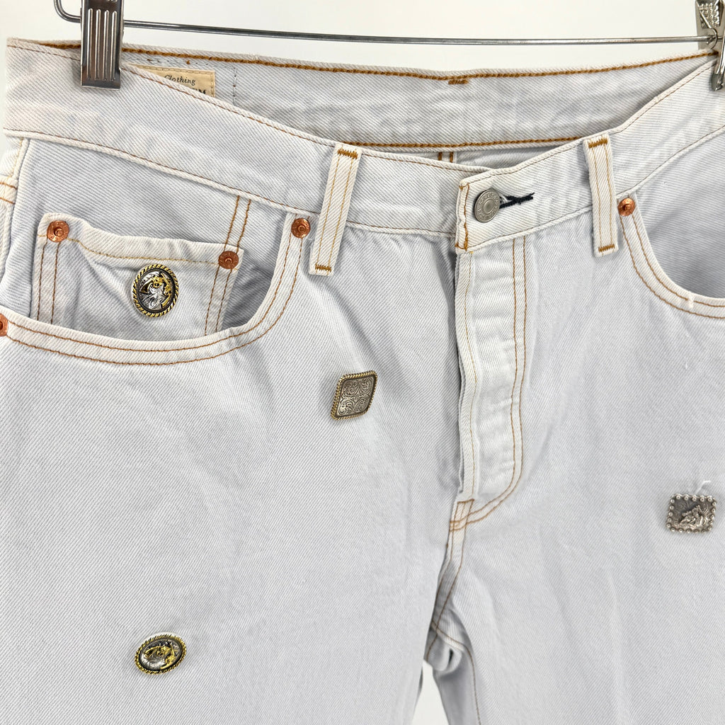 Levi's Light Wash Custom Western Concho Studded 501 '90s Jeans Pants