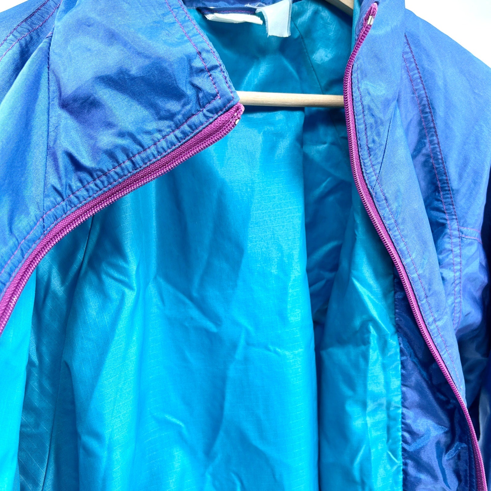 Vintage 90s Nike Blue Iridescent Full Zip Athletic Windbreaker Jacket
