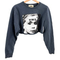 HWD Halfway Dead Indigo Blue Horror Graphic Cropped Sweatshirt