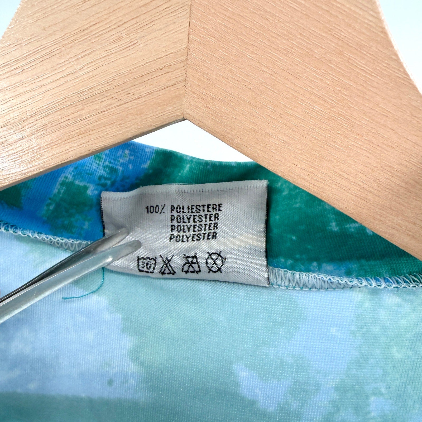 Vintage 90s Giessegi Teal Blue Abstract Print Half-Zip Cycling Jersey