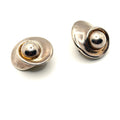 Vintage 90s Stamped Sterling Silver Israel Modernist Hollow Clip On Earrings