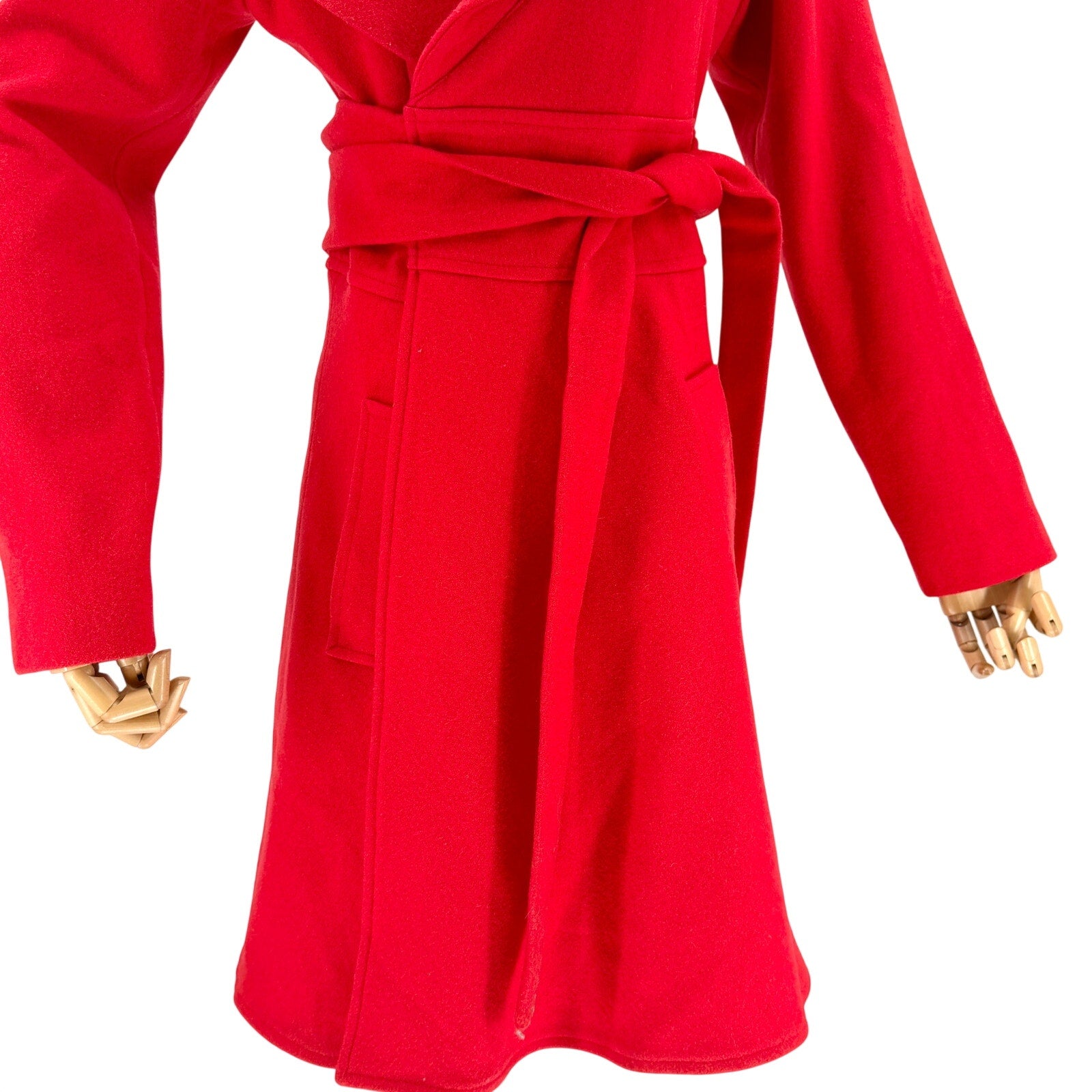Vintage Y2K SiMilan Red 100% Wool Wrap Statement Overcoat
