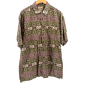 Vintage 90s Woolrich Olive Green Maroon Floral Fish Cotton Tropical Shirt