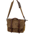 Newhey Brown Distressed Canvas Genuine Leather Straps Messenger Bag