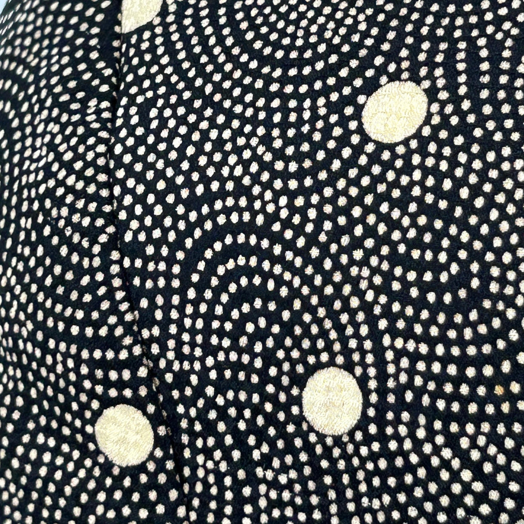 Vintage 80s Anne Klein II Black Gold Polka Dot Oversized Blazer Jacket