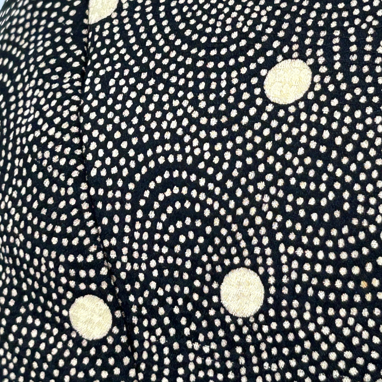 Vintage 80s Anne Klein II Black Gold Polka Dot Oversized Blazer Jacket