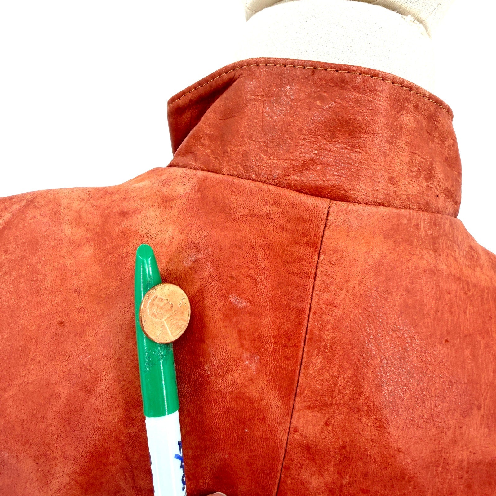 Vintage 90s Franco Ocaranza Red Genuine Leather Snap Collar Moto Jacket