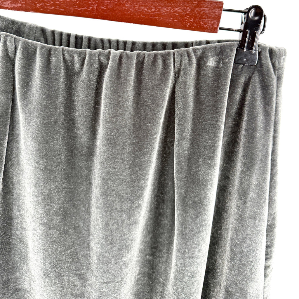 Vintage Y2K Double D Ranch Gray Velvet Country Slit Long Maxi Skirt