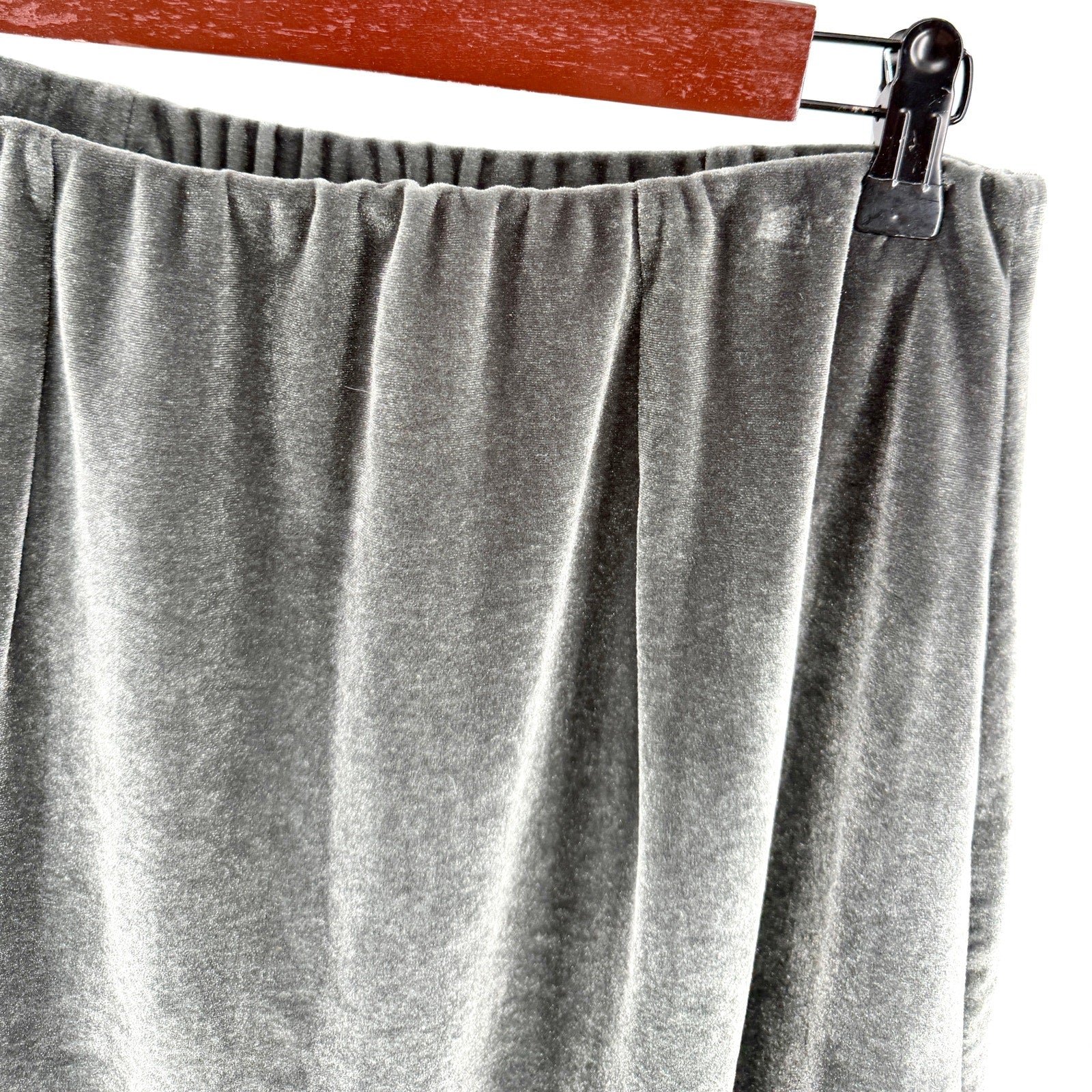 Vintage Y2K Double D Ranch Gray Velvet Country Slit Long Maxi Skirt