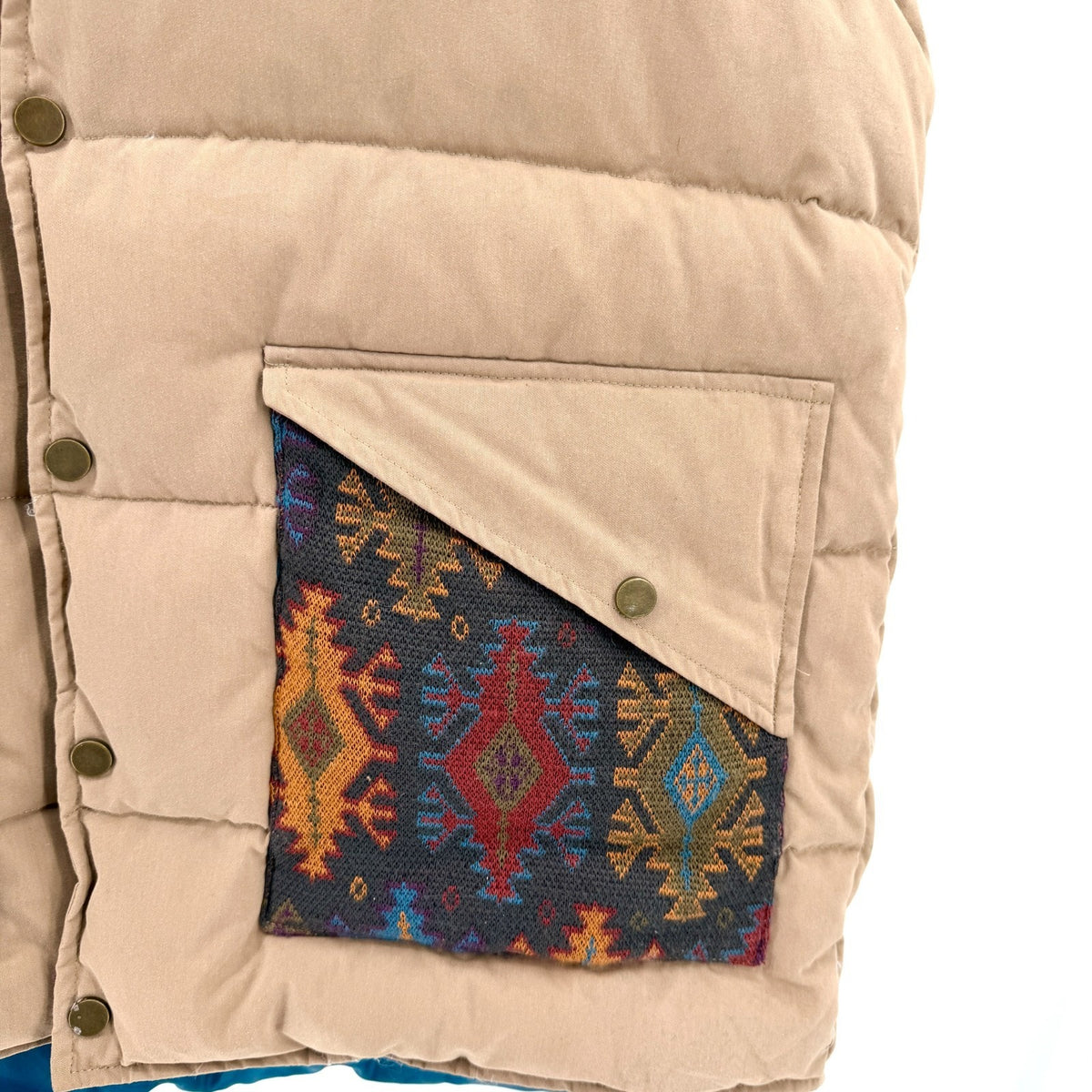 NWT Lifetime Collective Sand Aztec Print Down Puffer Vest