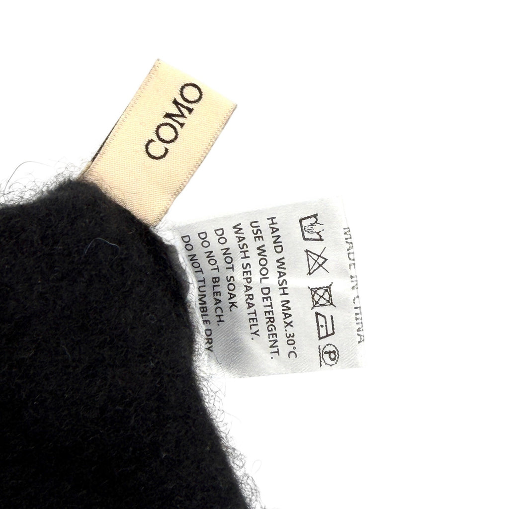 COMOBOCA Black 100% Cashmere Rainbow Trim Crewneck Sweater