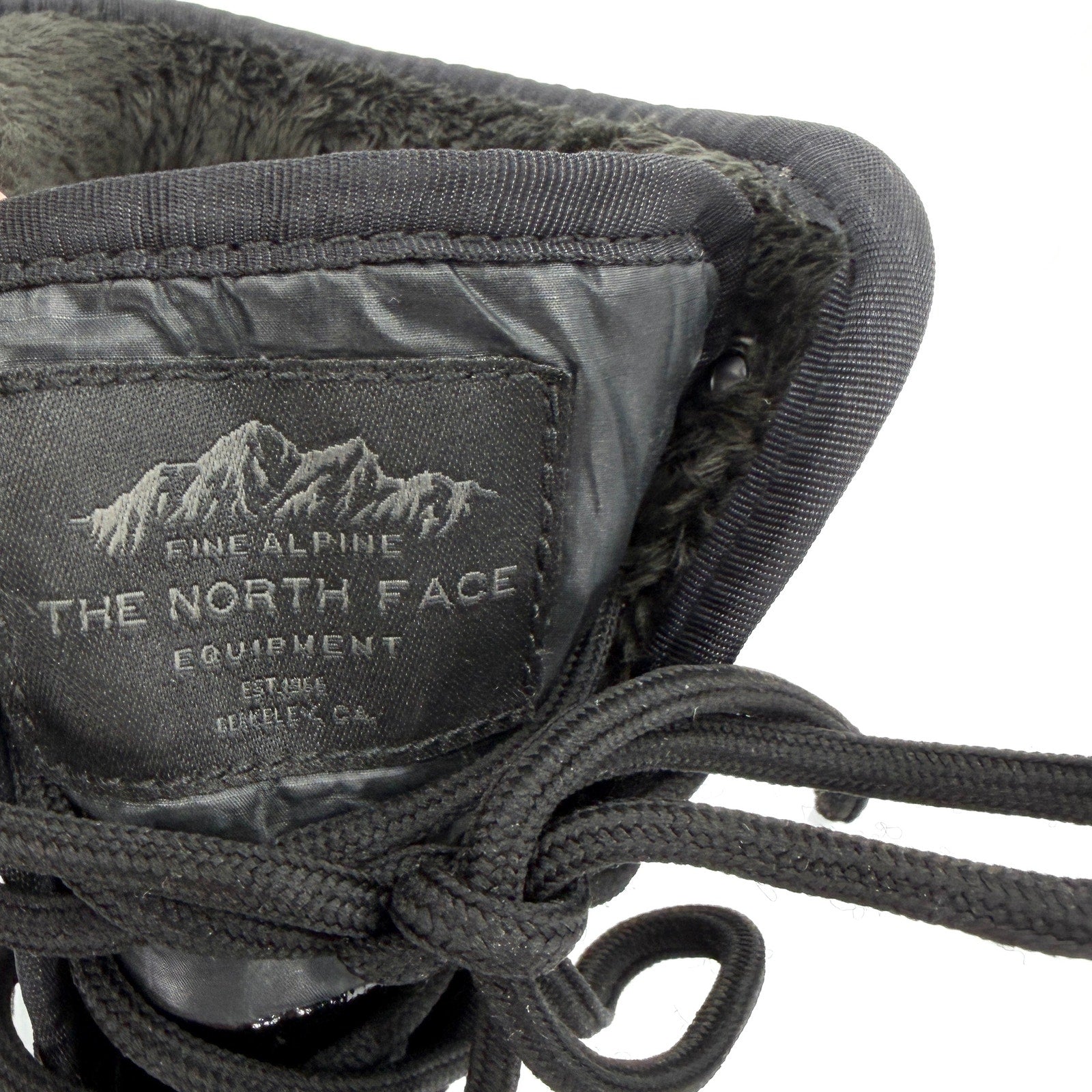 The North Face Black Patent Trim Waterproof Lace Up Snow Boots