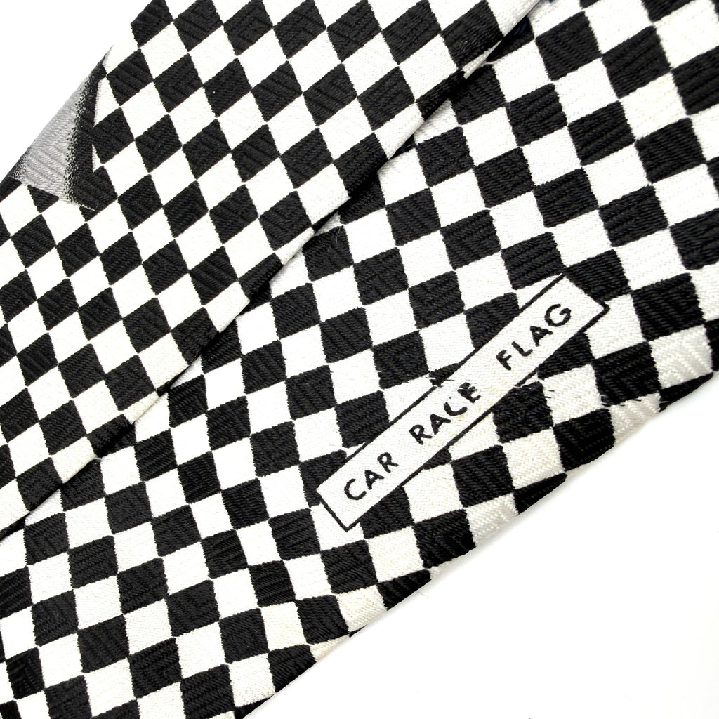 Vintage 90s A. Rogers Checkered Flag Car Race Necktie