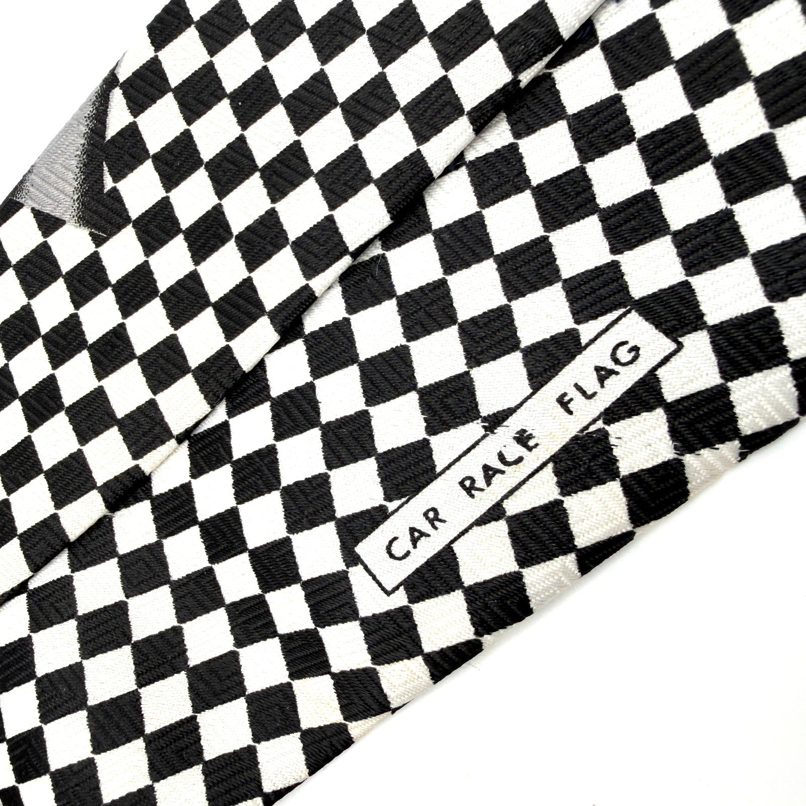 Vintage 90s A. Rogers Checkered Flag Car Race Necktie
