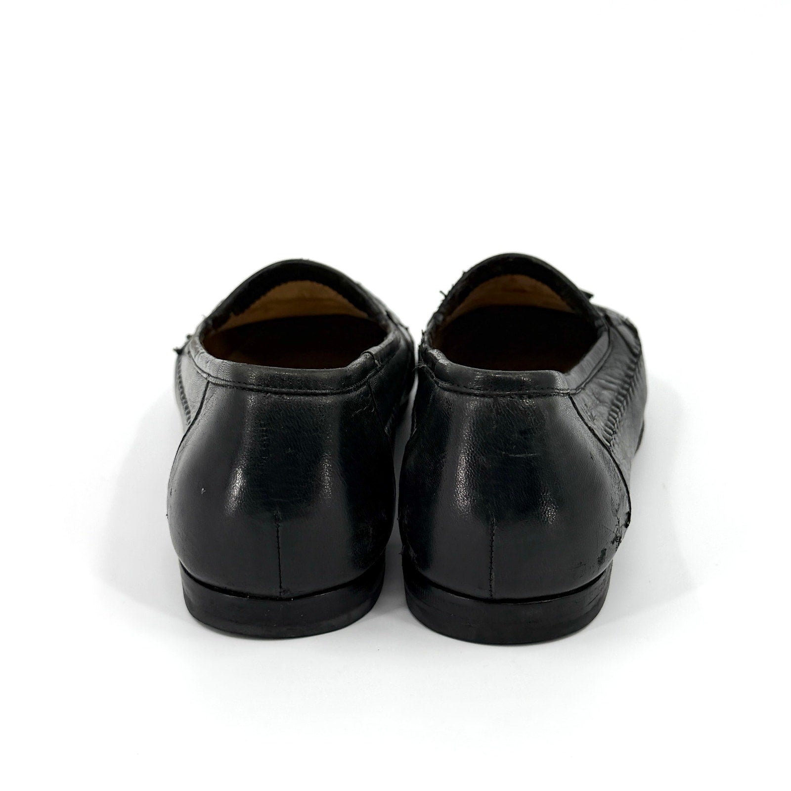 Vintage 90s Santoni Black Genuine Leather Snake Embossed Tassel Loafers