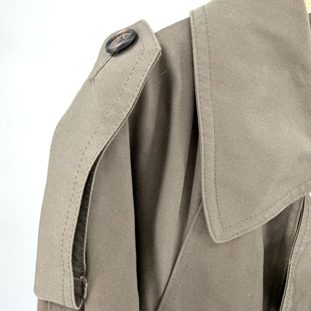 Vintage 80s London Fog Olive Green Double Breasted Zip In Liner Trench Coat