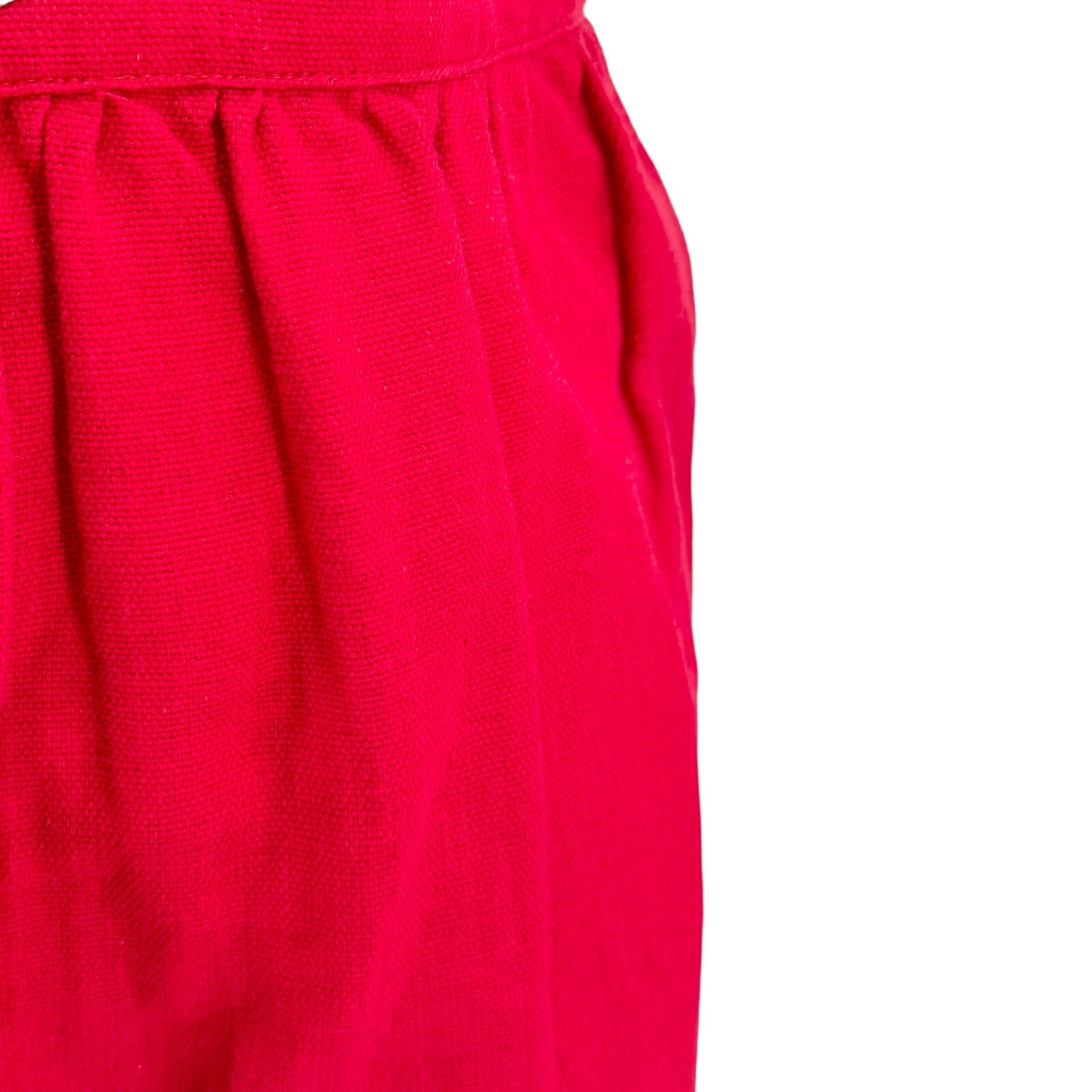 Vintage 80s Red 100% Cotton Ethnic Embroidered Wrap Skirt