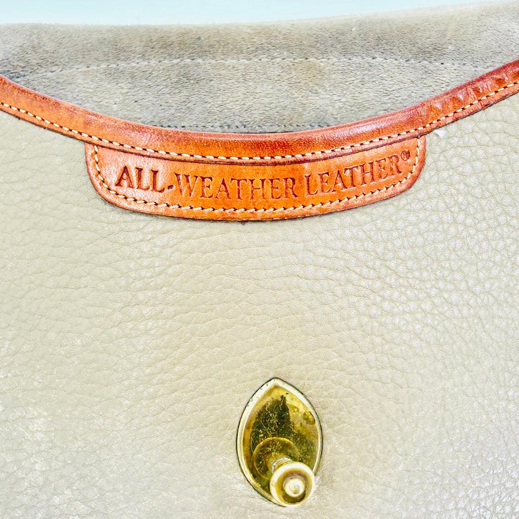 Vintage 90s Dooney & Bourke Bone Tan British All-Weather Leather Crossbody