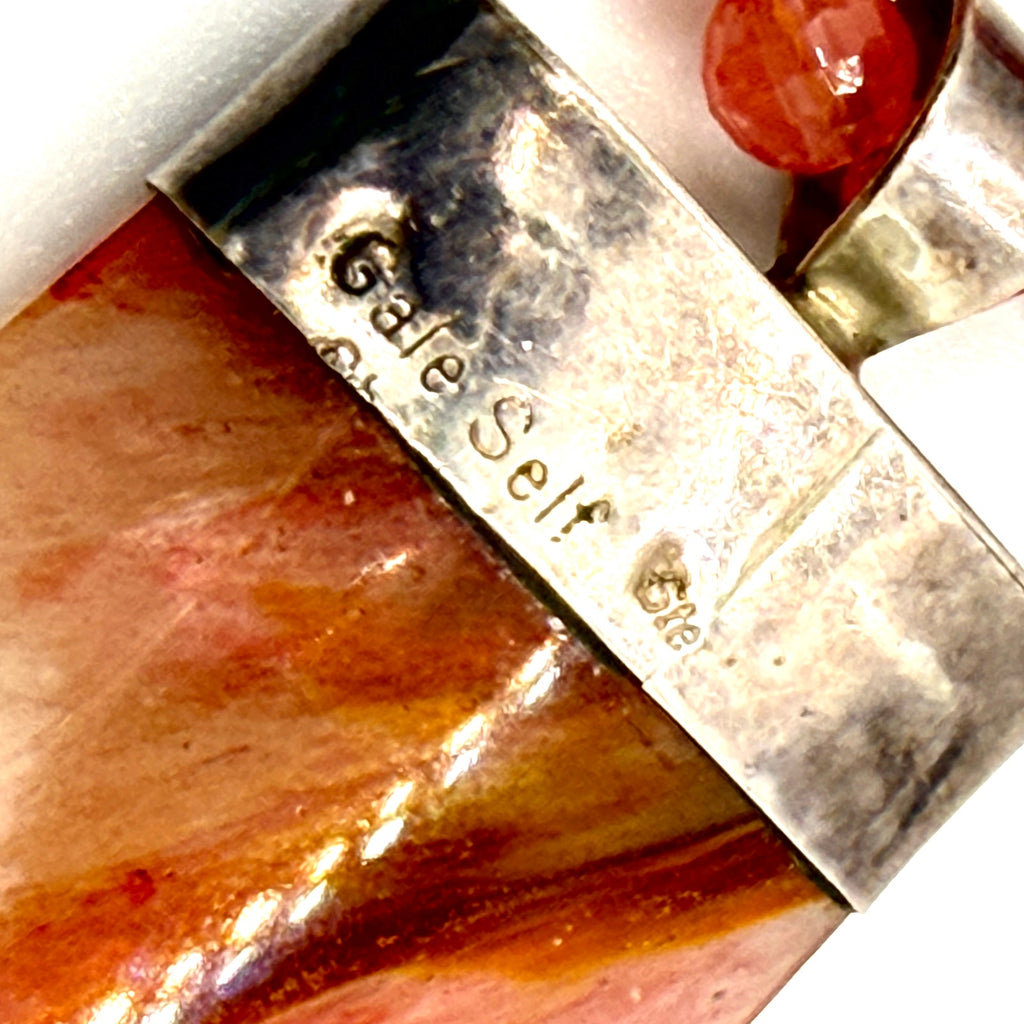 Vintage 90s Gale Self Sterling Rutilated Strawberry Quartz Choctaw Necklace