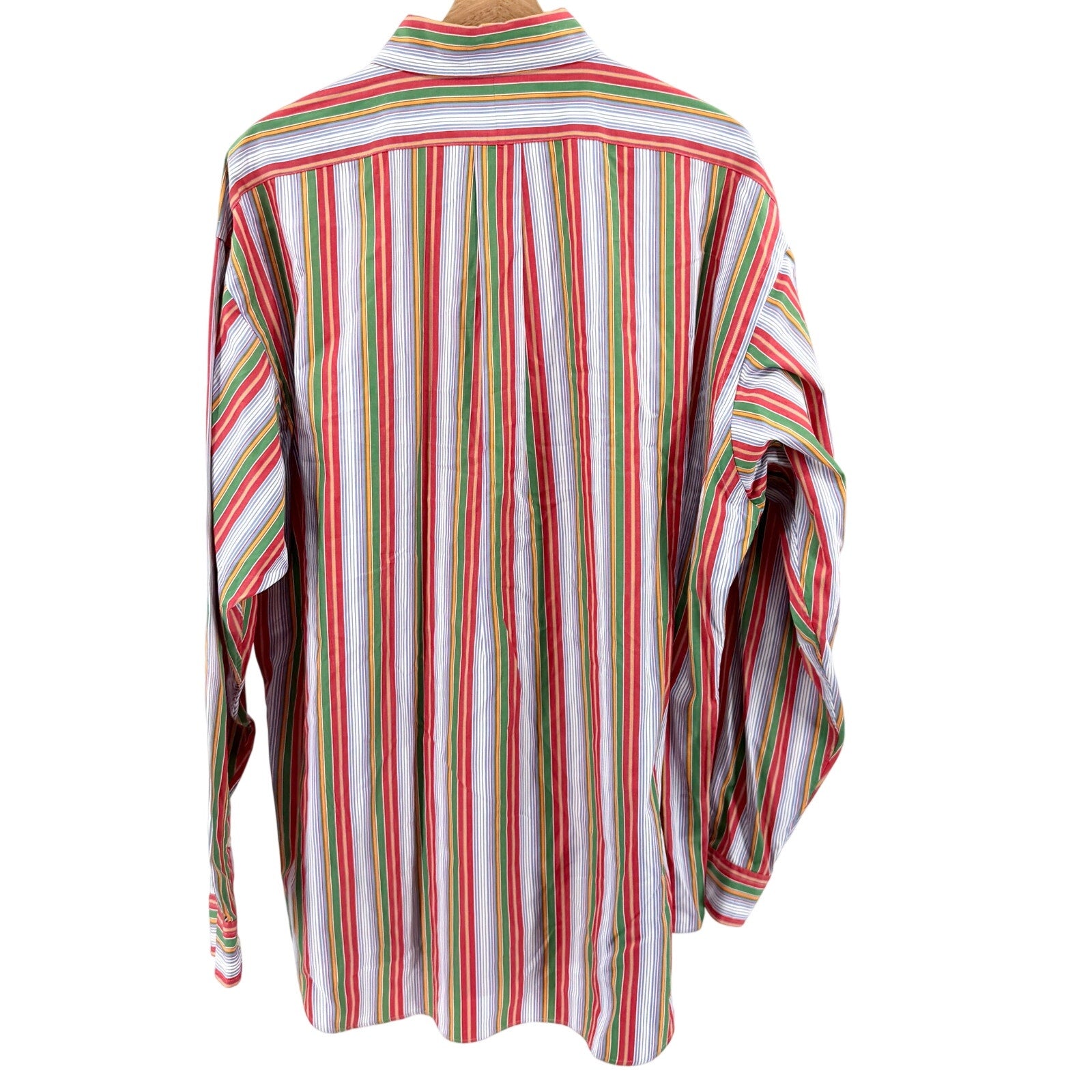 MINT Vintage Y2K Ralph Lauren Blake Red Green Stripe Cotton Button-Down Shirt