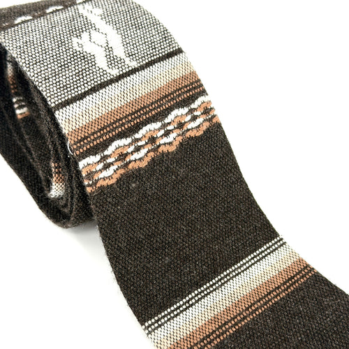 NEW Vintage 90s Creaciones Landa Brown 100% Wool Andean Folk Llama Hand Made Tie