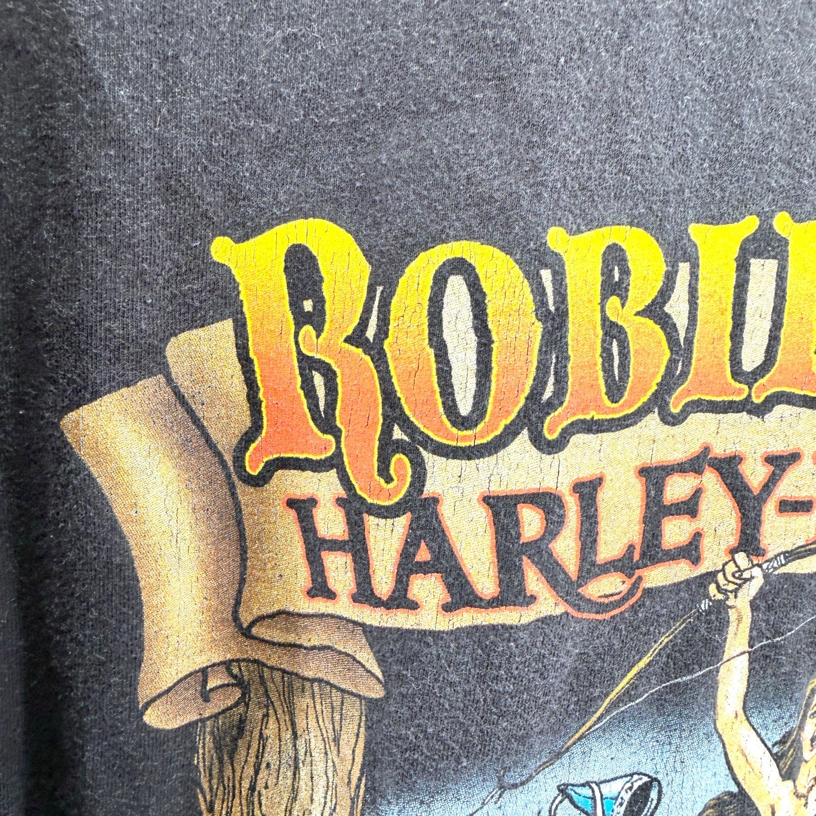 Harley-Davidson Nottingham England Robin Hood Black 100% Cotton T-Shirt