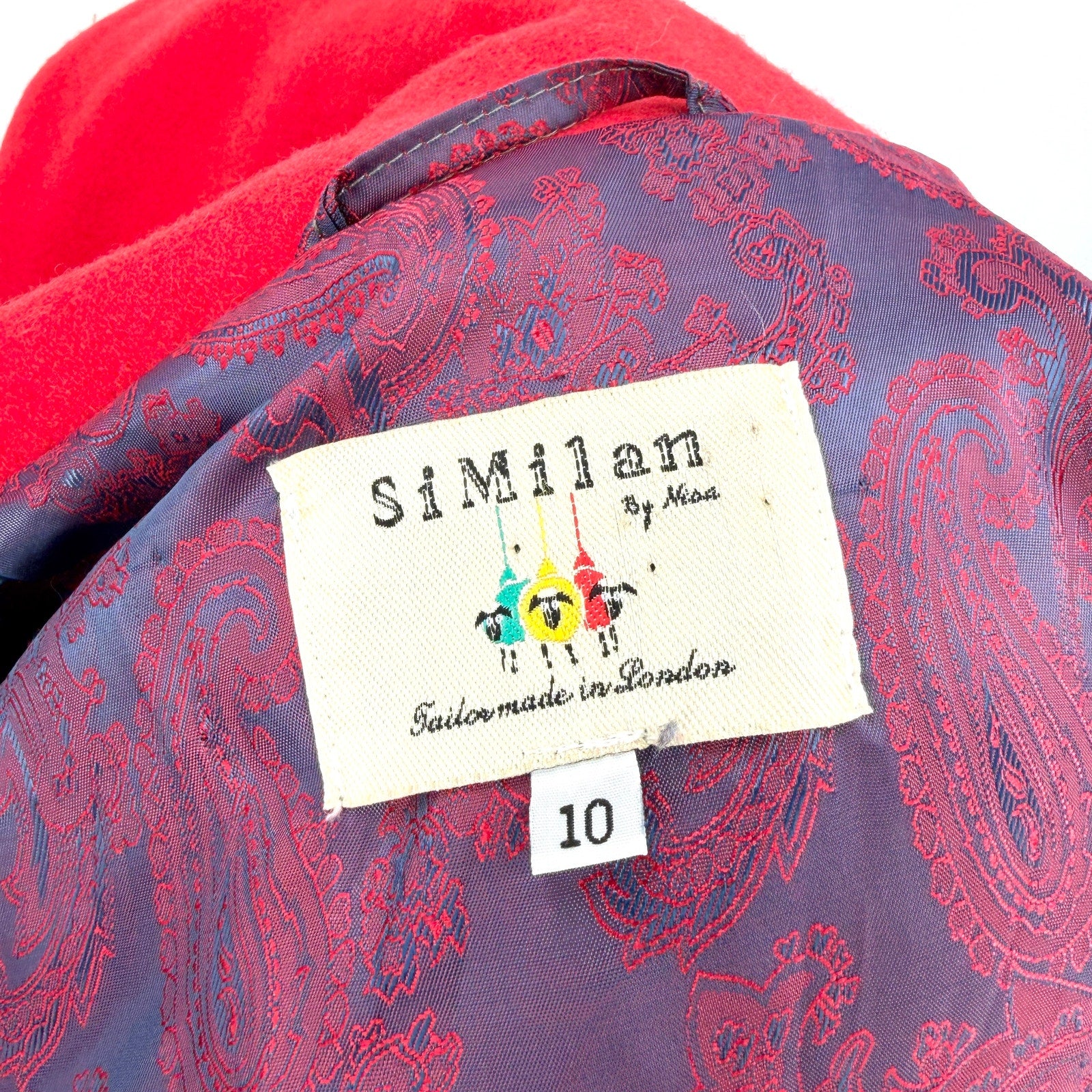Vintage Y2K SiMilan Red 100% Wool Wrap Statement Overcoat