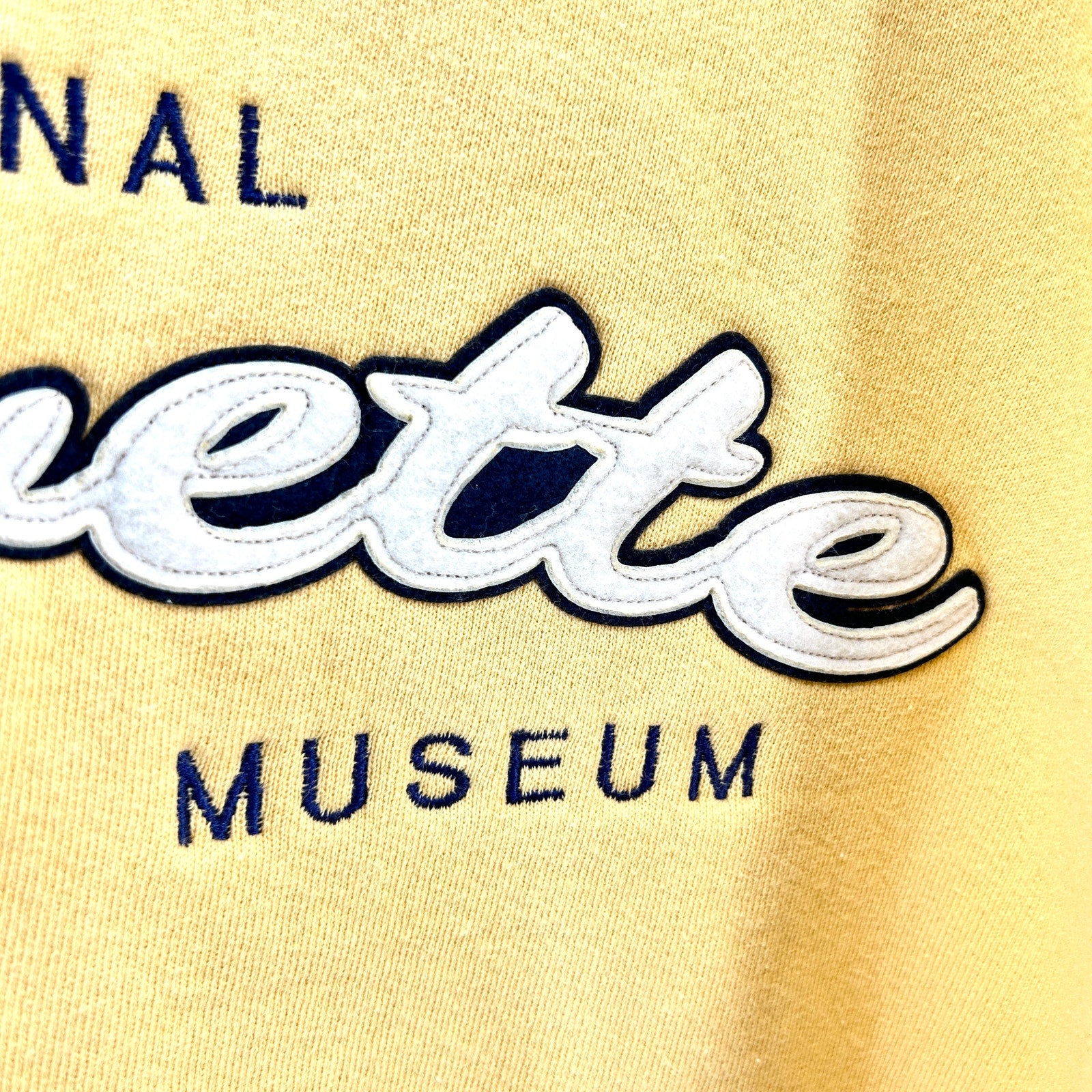 Vintage 90s Orsman Yellow Cotton National Corvette Museum Sweatshirt